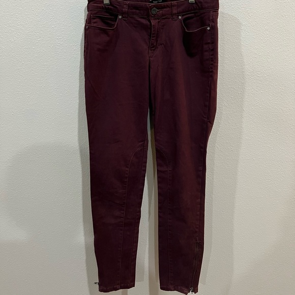 White House Black Market Skinny Leg Pants w Leg Zippers, Size 6R - Picture 1 of 11